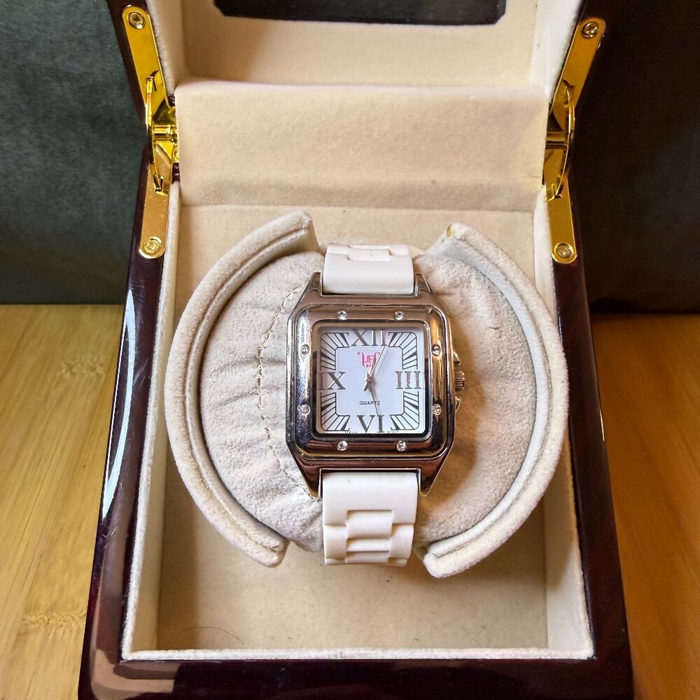 JF Bling Roman Tank Watch Chunky w/ Crystals, 35mm